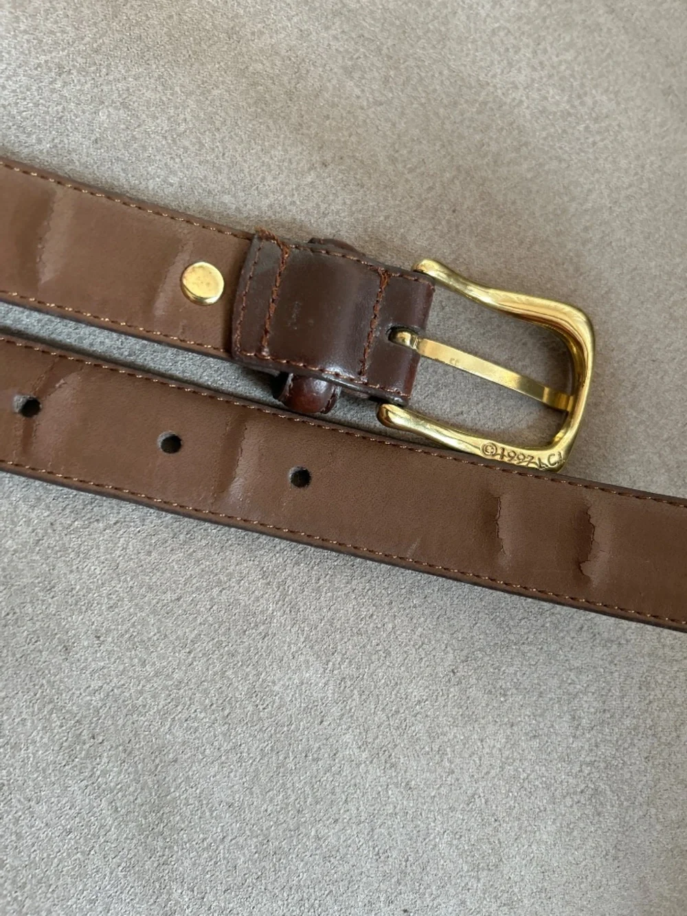Vtg Liz Claiborne brown leather belt